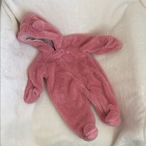 Carter's Pink Fleece Footed Onesie